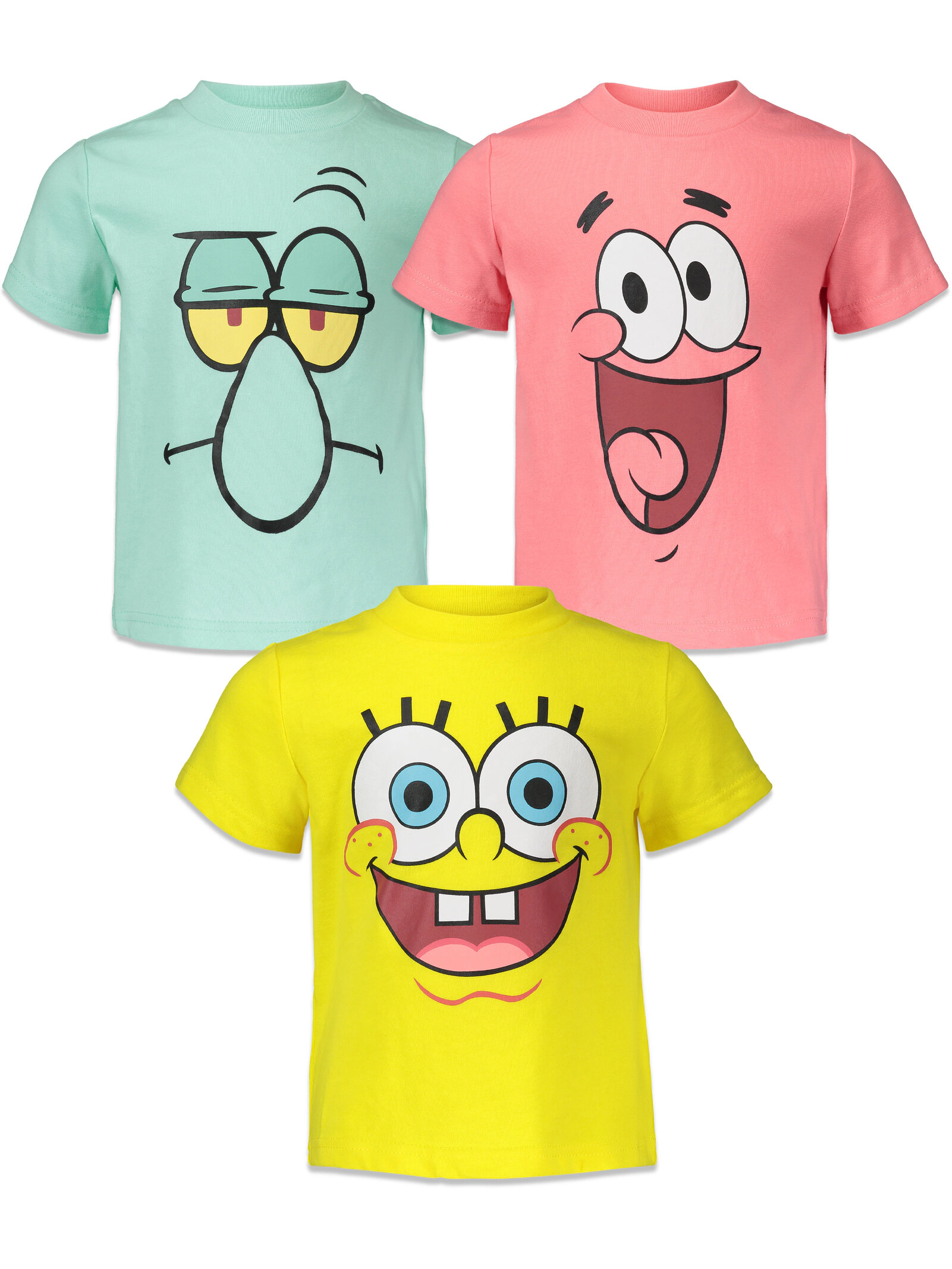 Nickelodeon SpongeBob SquarePants Boys' 3-Pack Short Sleeve T-Shirts