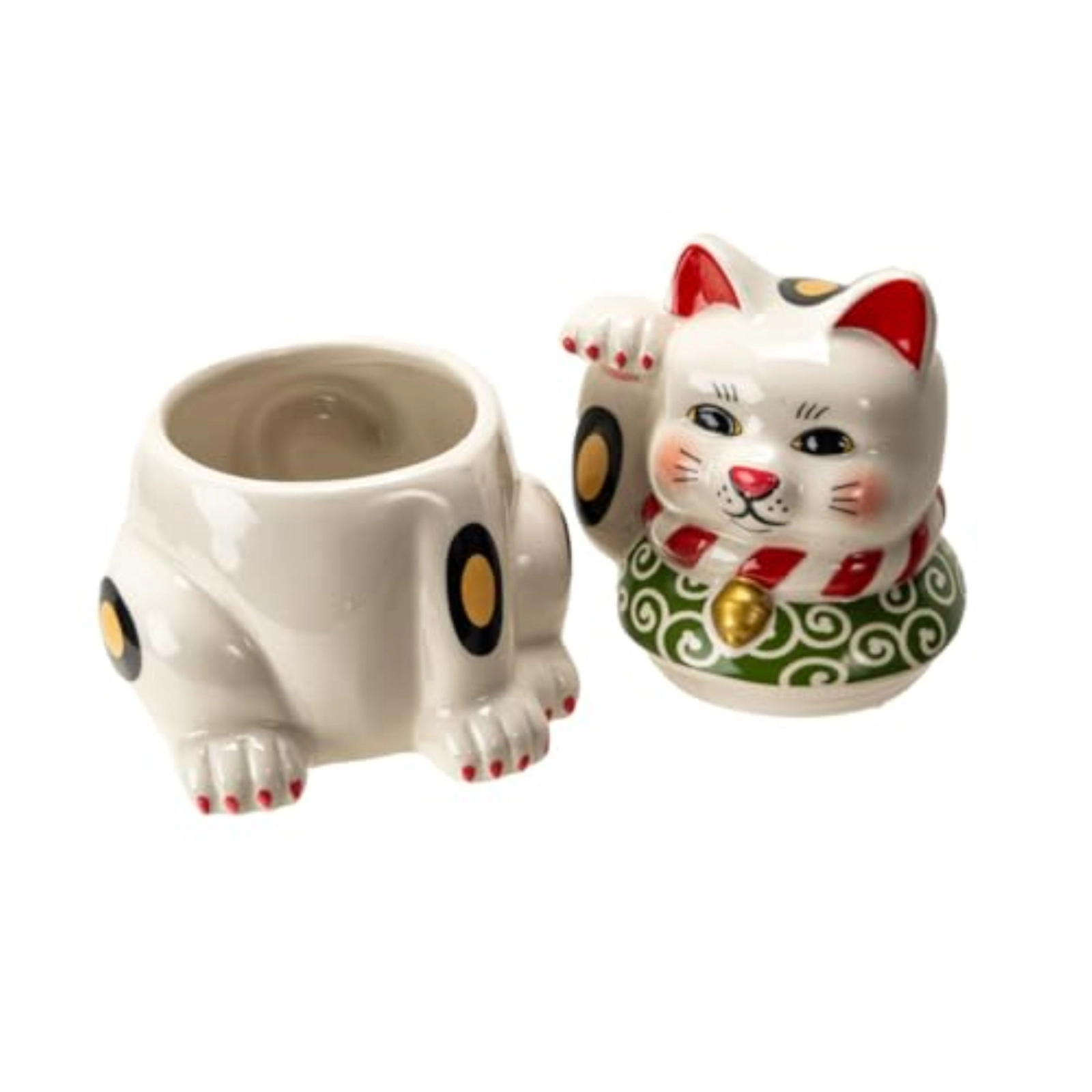Pacific Giftware Maneki Neko Japanese Lucky Cat Paw Up Ceramic Cookie Jar Kitchen Decor