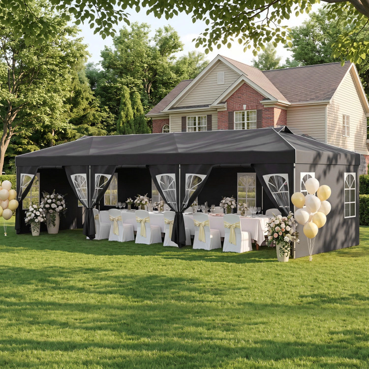 Hivvago Pop Up Canopy Tent with 8 Sidewalls and Adjustable Height