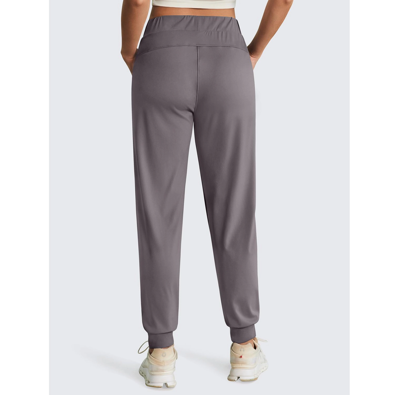 Pinspark Womens High Waist Jogger Pants Drawstring Pockets Tapered Casual Sweatpants