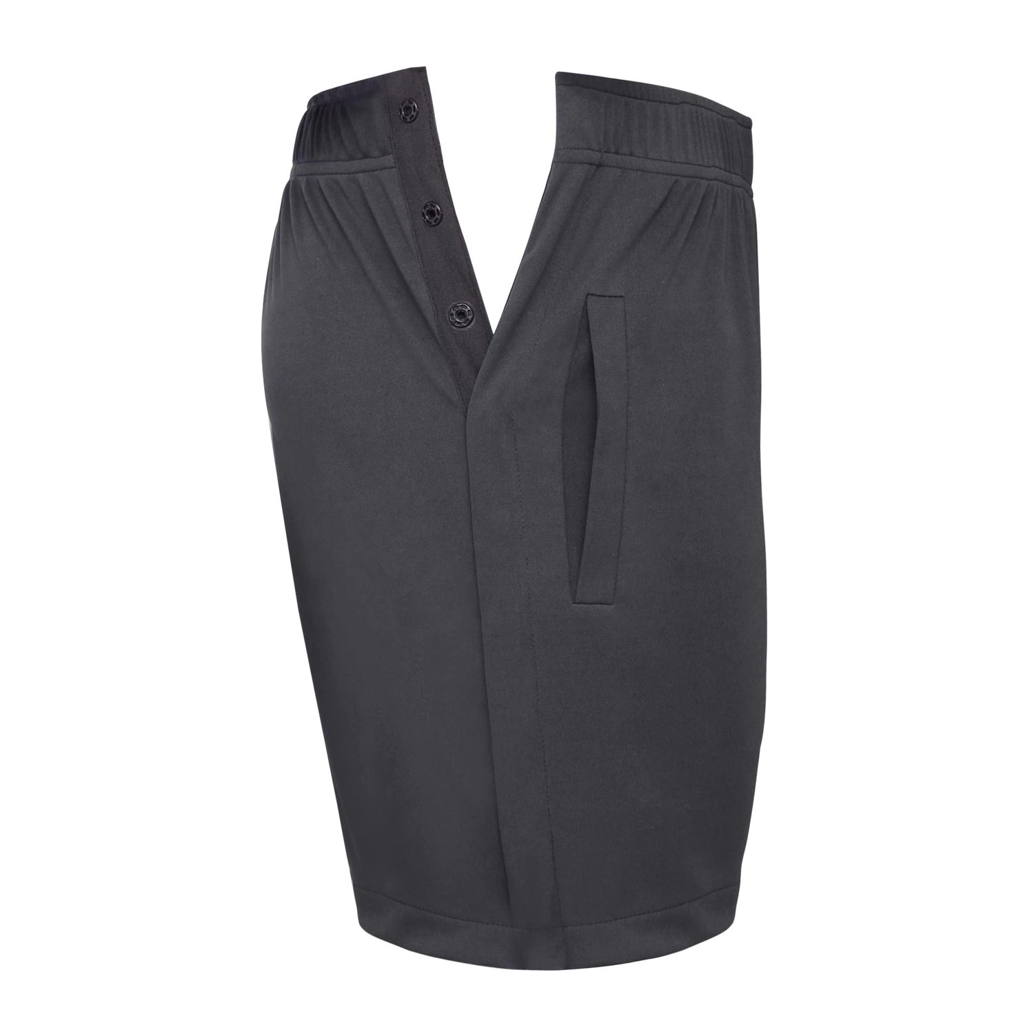 Pinspark Mens Solid Snap Side Shorts Elastic Waist Soft Casual Tear-Away Bottoms