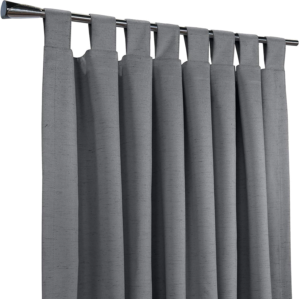 Commonwealth Home Fashions Ventura Tab Top Curtain Panel Pair Window Dressing Each 78 x 84 in Dark Grey