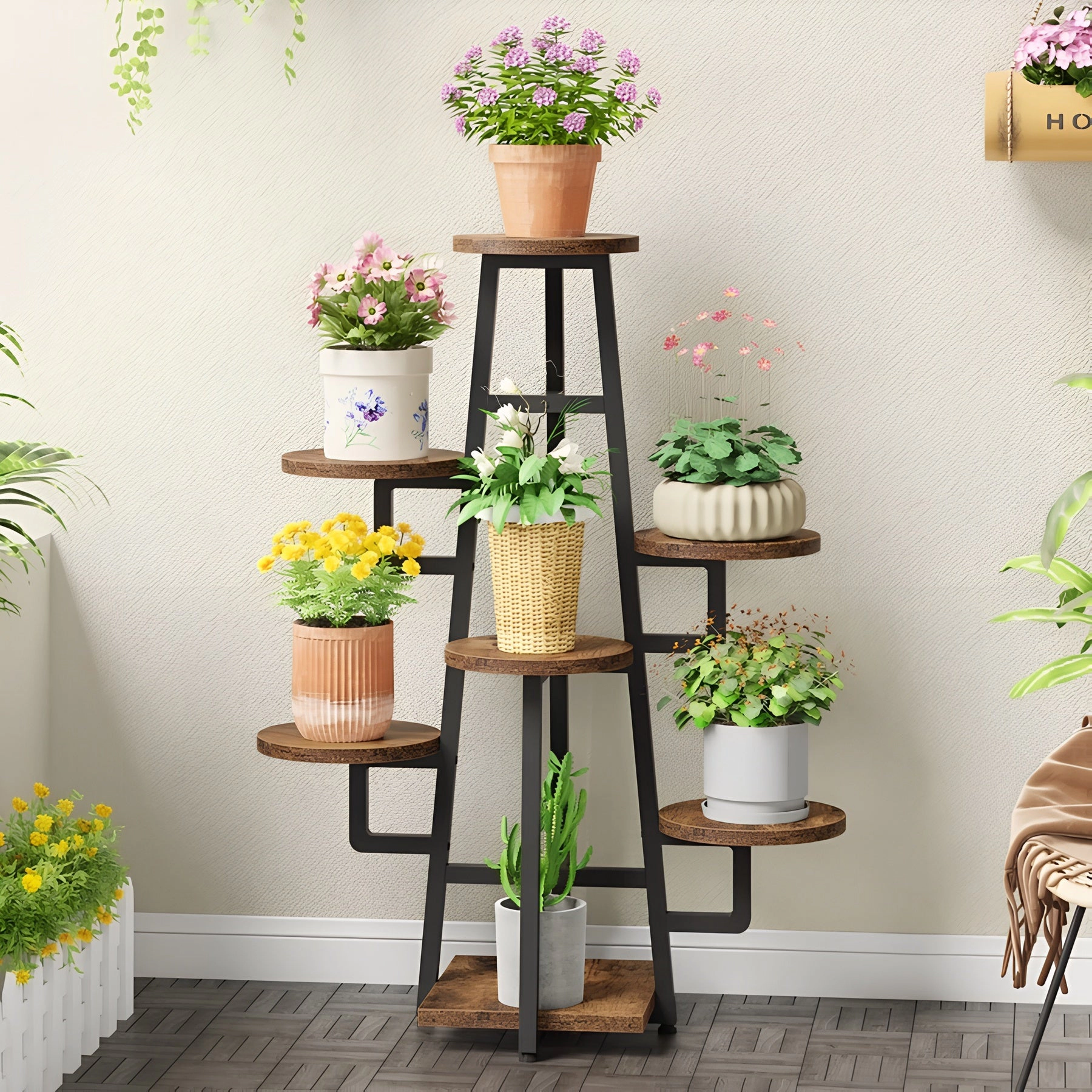 Tribesigns 7-Tier Plant Stand, 43.3" Plant Pots Holder Rack Flower Stand