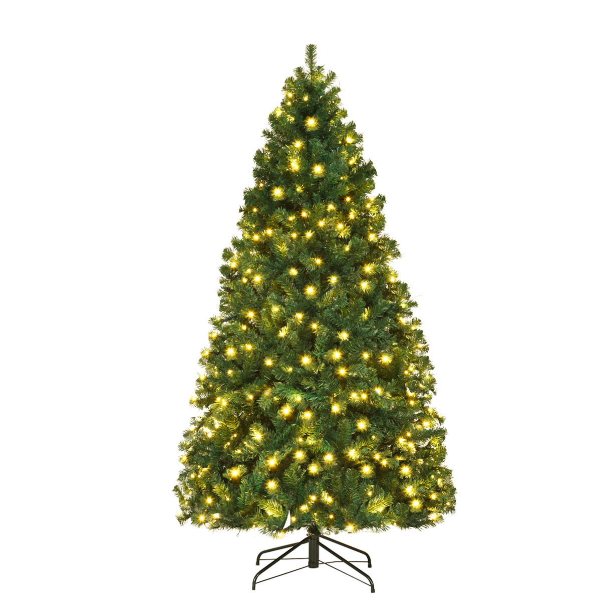 Costway 7/7.5/8Ft Pre-Lit Hinged PVC Christmas Tree 300/400/430 LED Lights