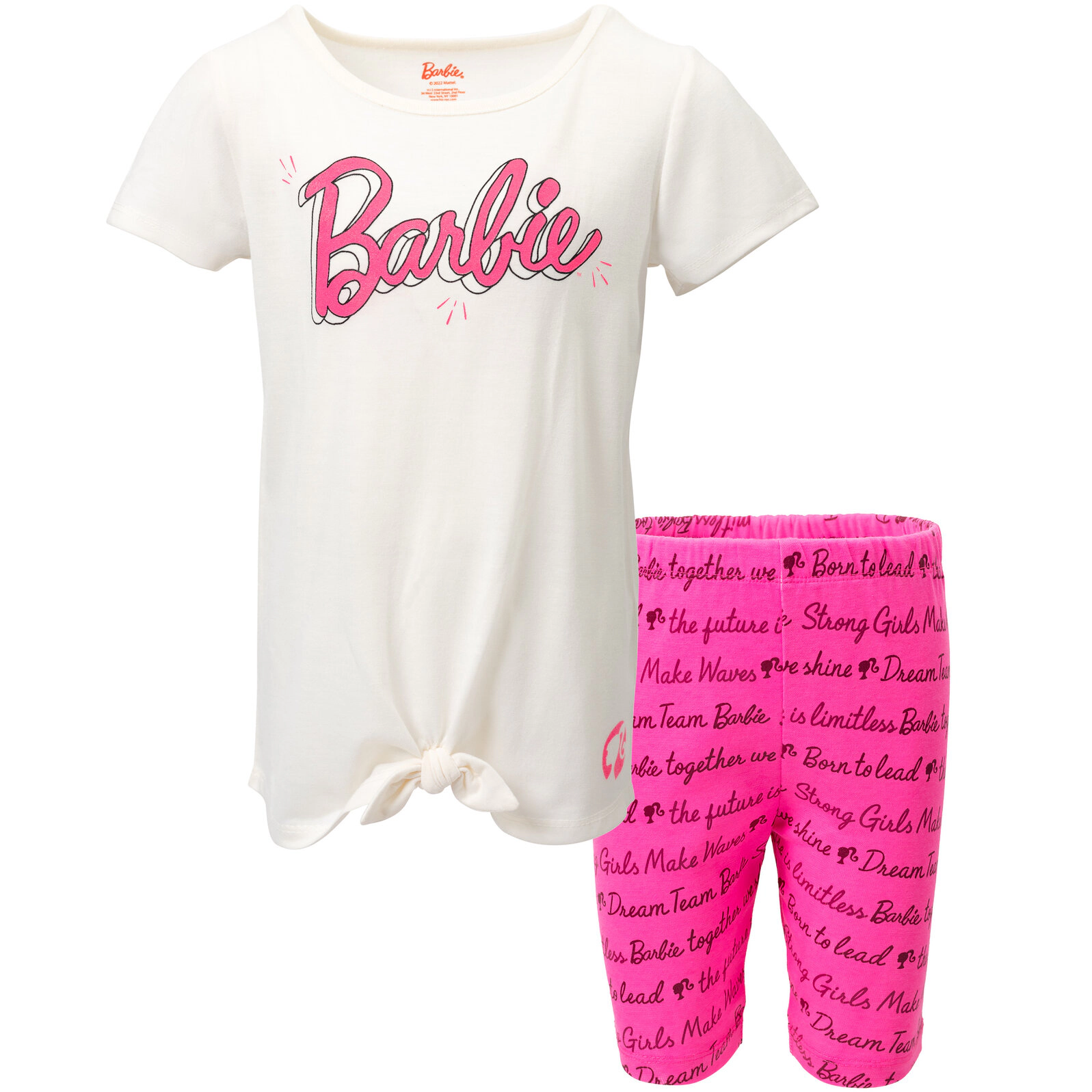 Barbie Girls' 2-Piece Tee and Bike Shorts Set