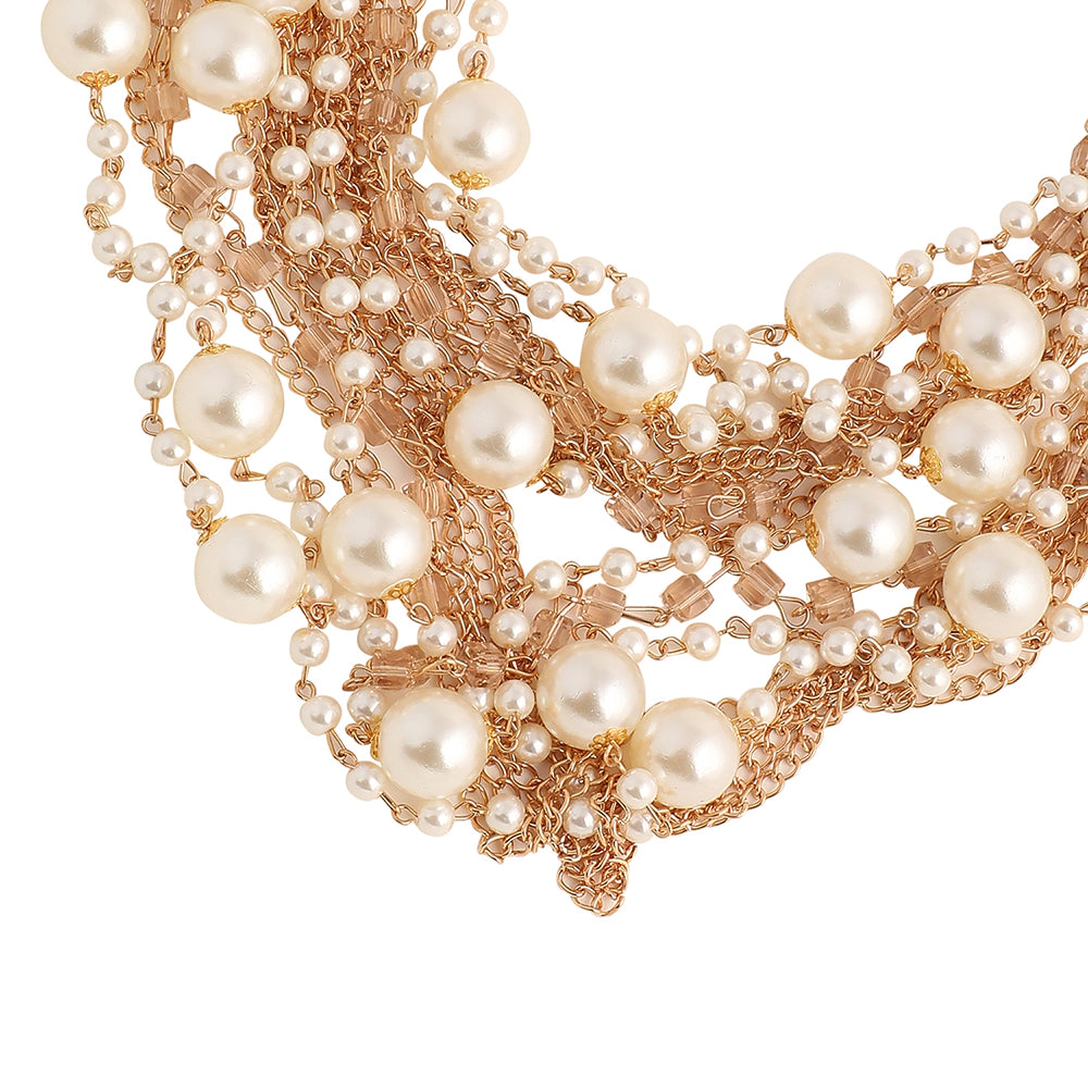SOHI Women's Pellet-Cluster Statement Necklace