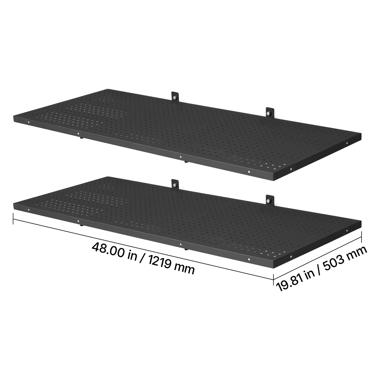 HONGGE Heavy Duty Wall Garage Shelving Steel Wall Mounted Shelving Unit Per Shelf Floating Storage Metal Rack for