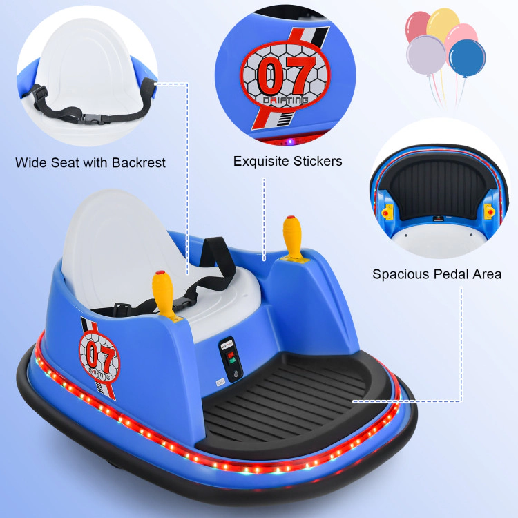 Hivvago 12V Electric Kids Ride On Bumper Car with Flashing Lights for Toddlers