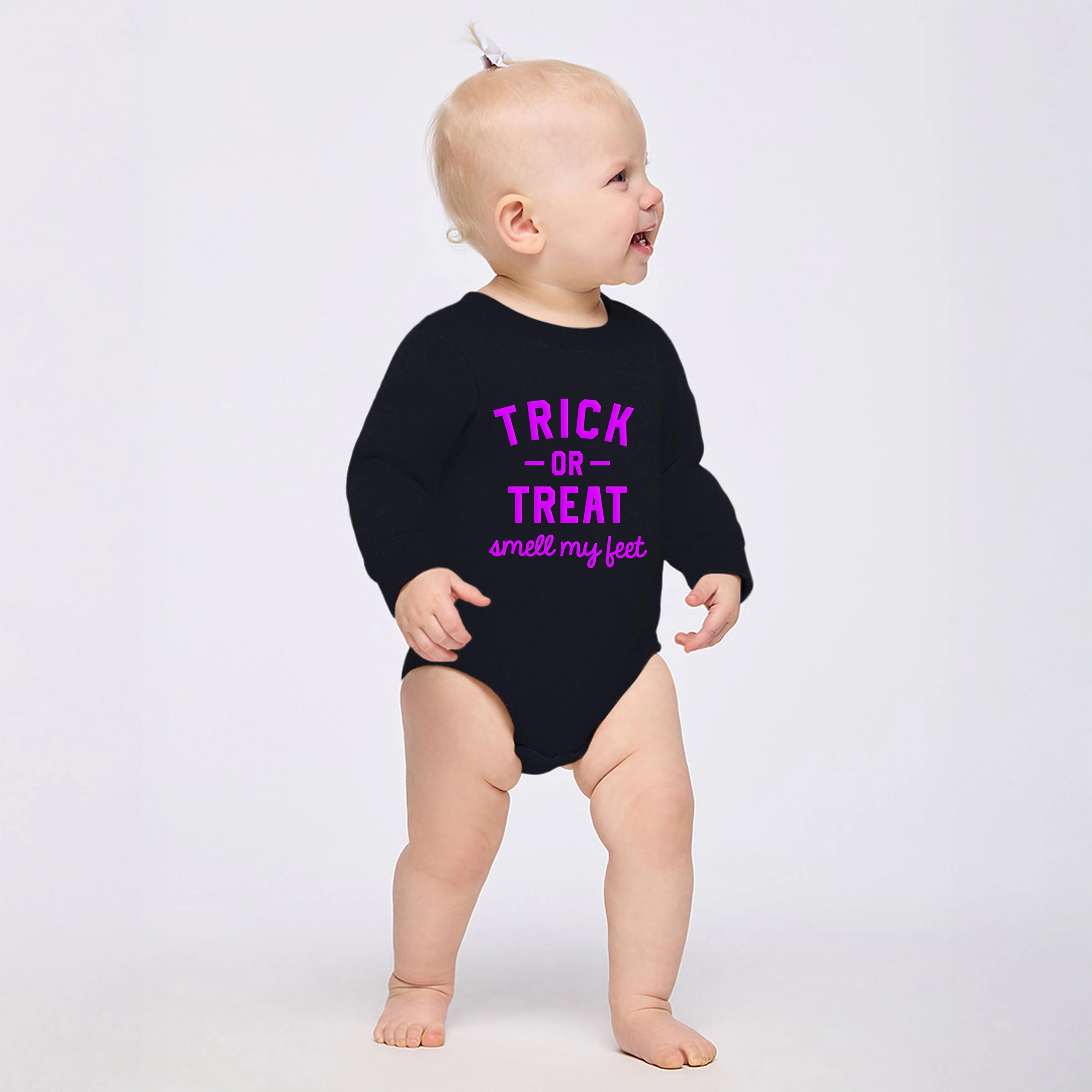 The Juniper Shop - Infant Fleece BodySuit Smell My Feet Puff Print