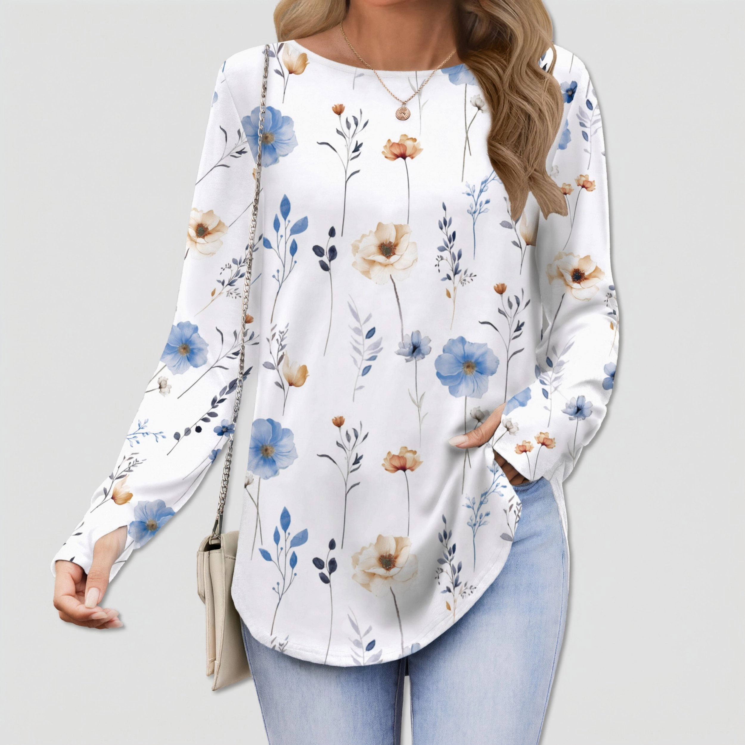 Zeagoo Women Boho Long Sleeve T Shirt