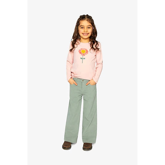 Deux par Deux Girls 3D Strawberry-Flower Embroidered Organic Cotton Long Sleeve T-Shirt