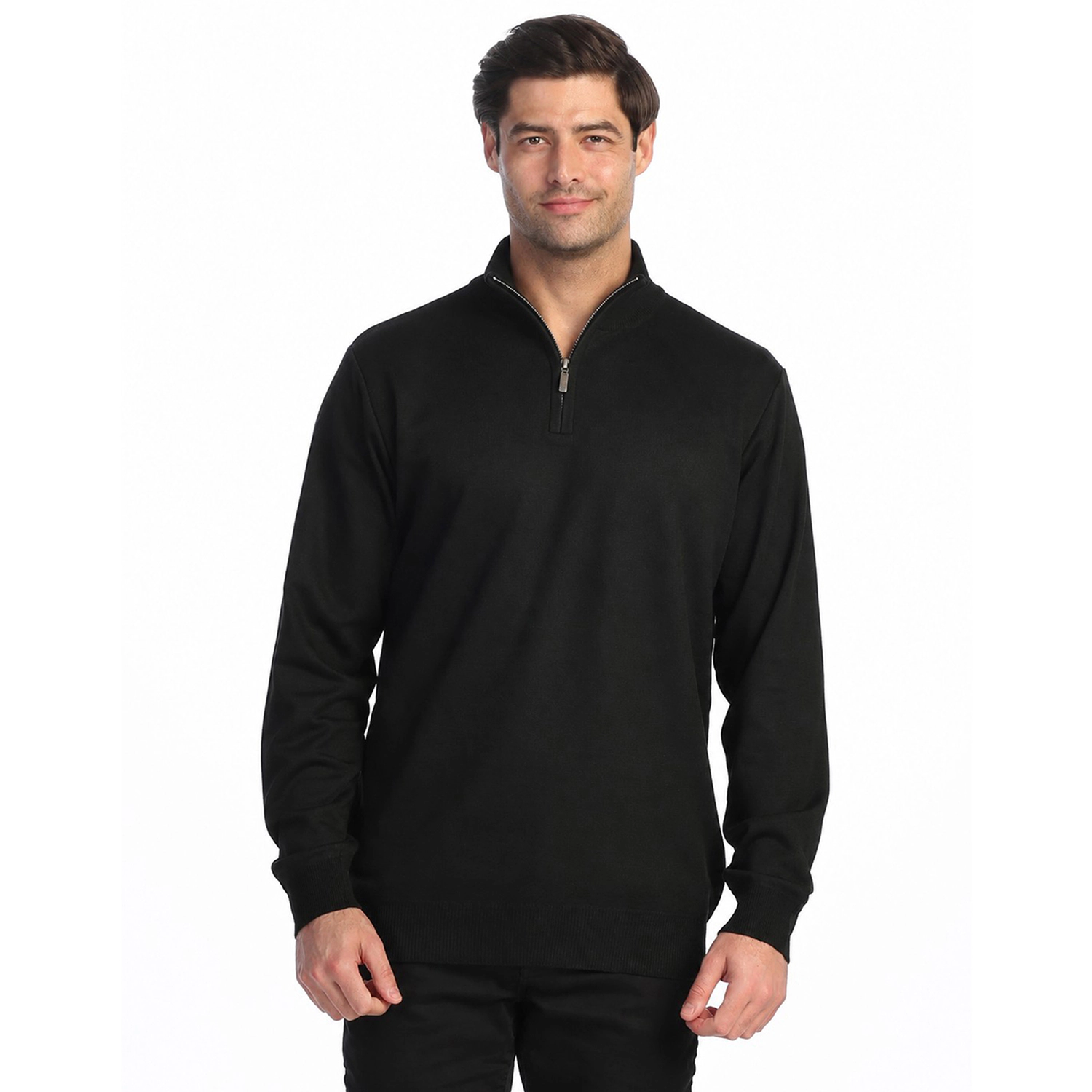 Gioberti Men's Jacquard Quarter Zip Pullover Sweater