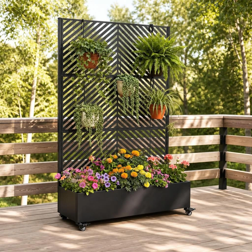 WOW PIONEER Tall Freestanding Metal Planter