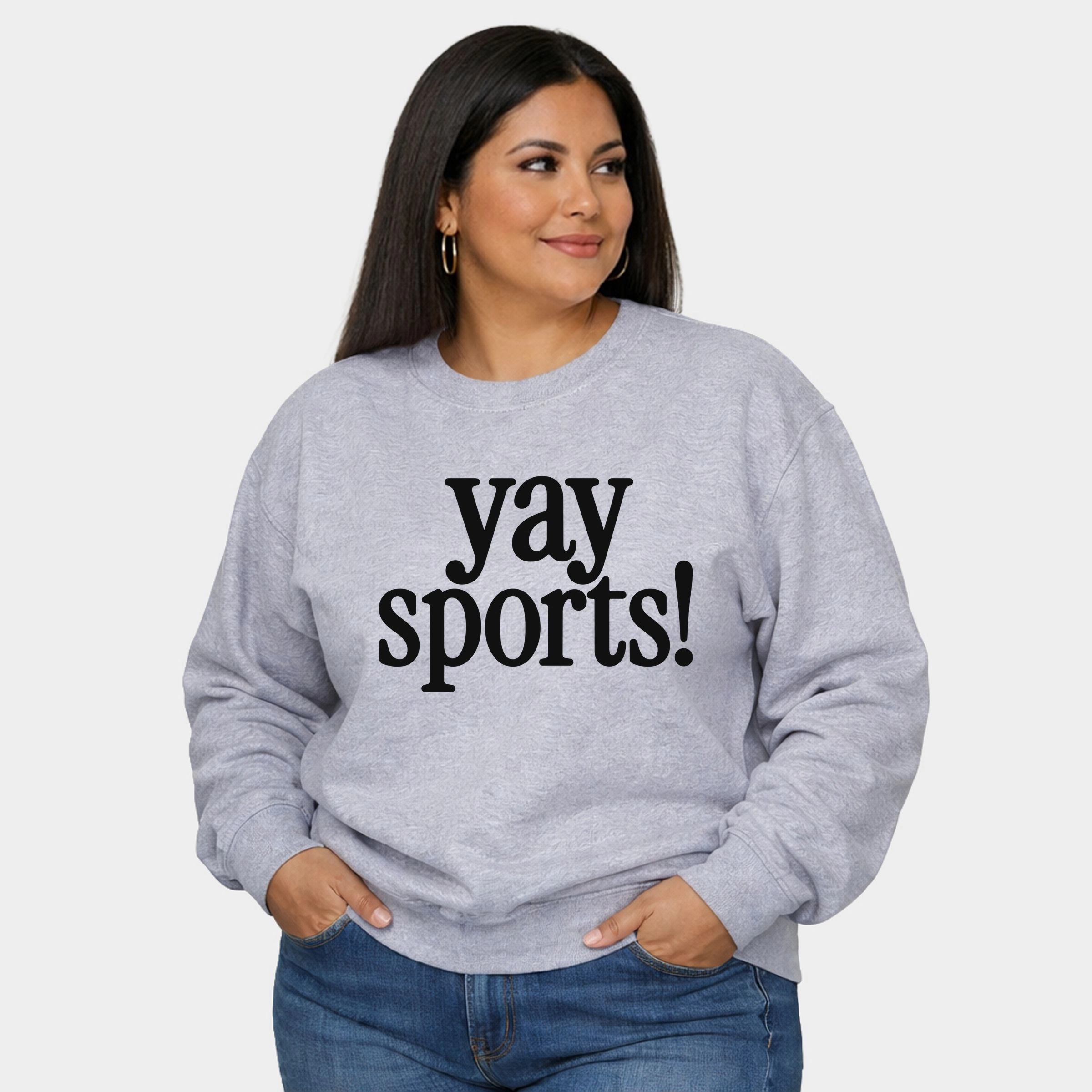 Simply Sage Market - Women's Plus Sweatshirt Yay Sports!