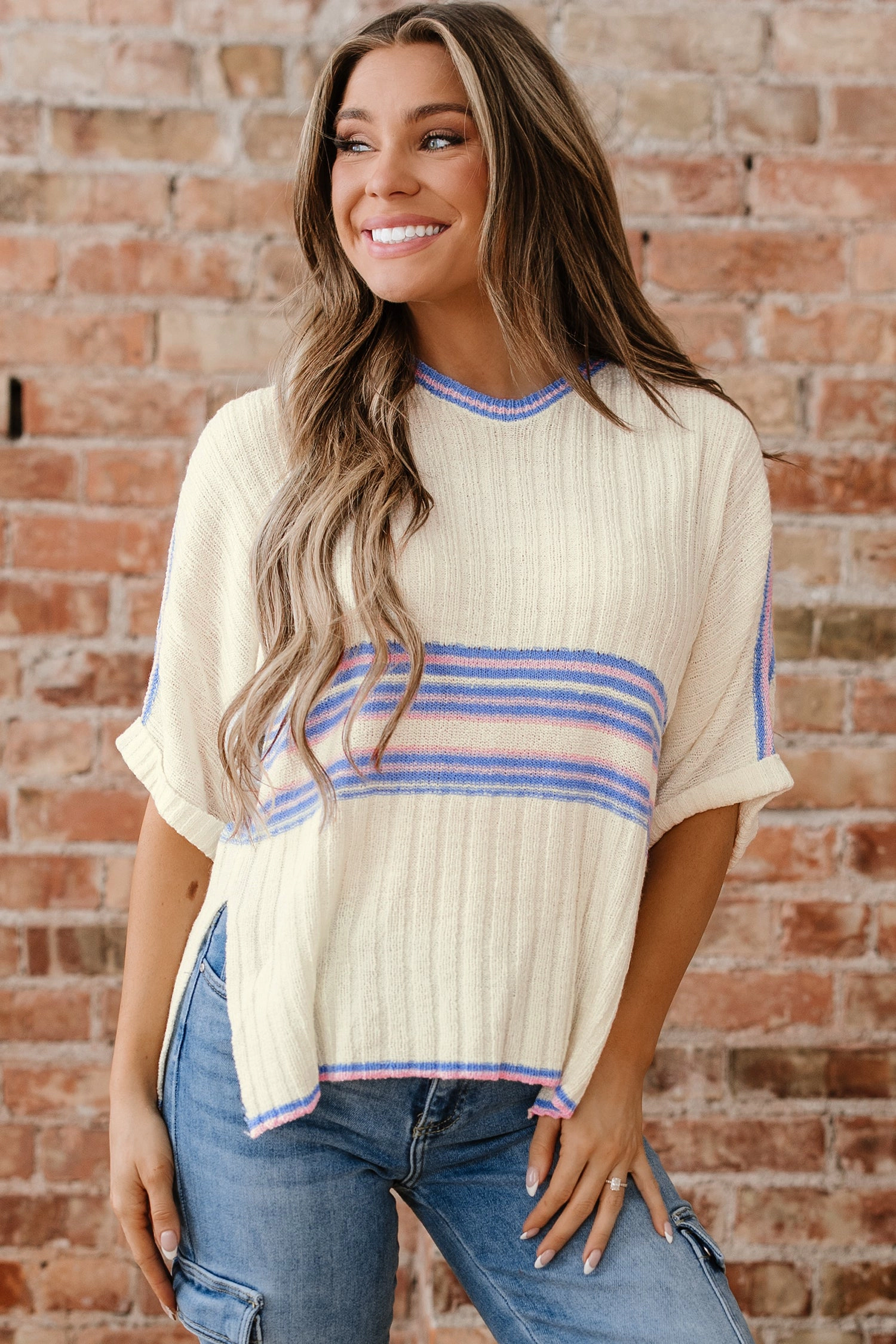 Threaded Pear Women's Haven Rib Knit Oversized Sweater