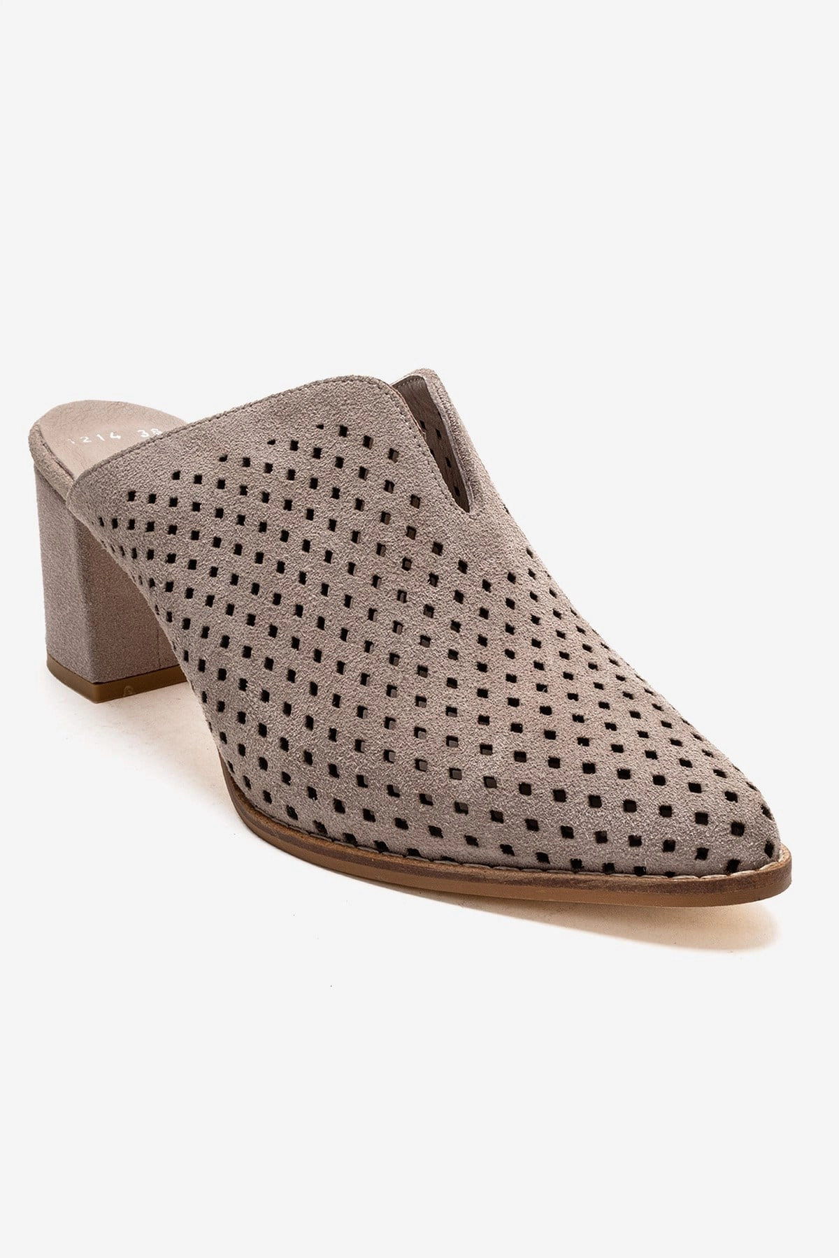 Forever & Always Womens Toen Leather Block Heel Mules