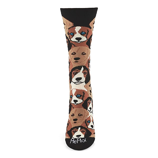 MeMoi Women's Puppy Bamboo Blend Crew Socks