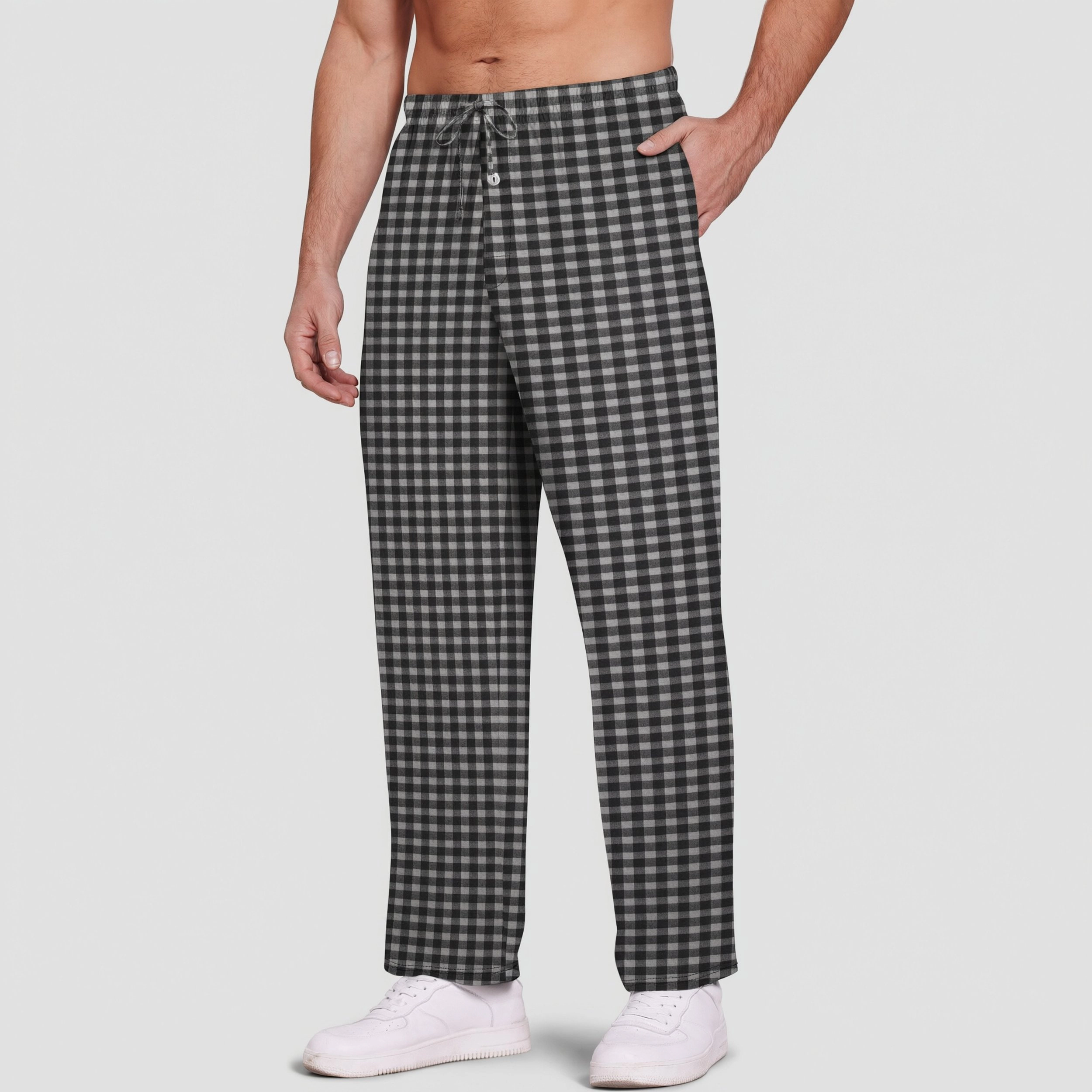 Ekouaer Pants Plaid PJ Lounge Bottoms with Pockets & Drawstring for Christmas