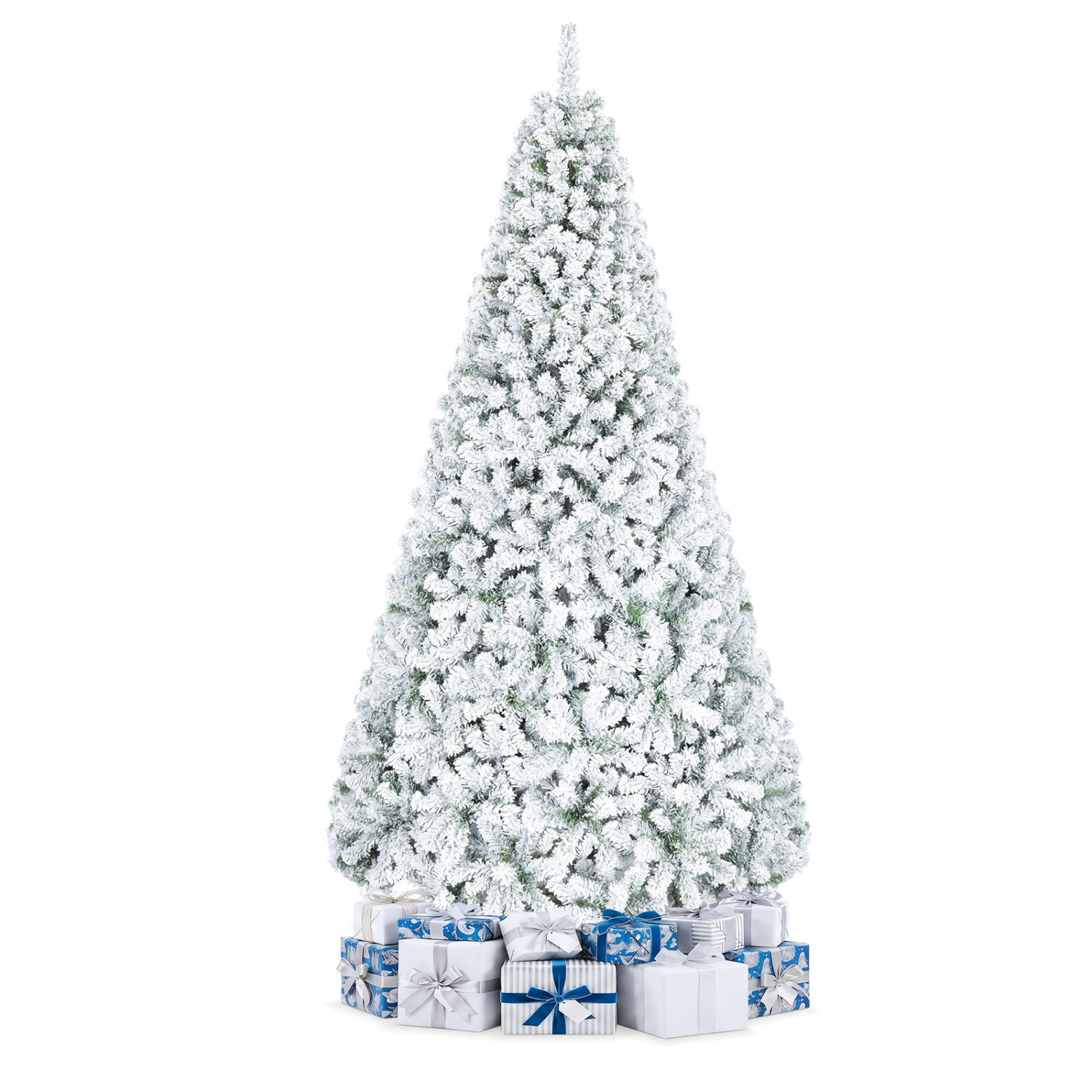 LJG Artificial Snow-Flocked Christmas Tree with Branch Tips