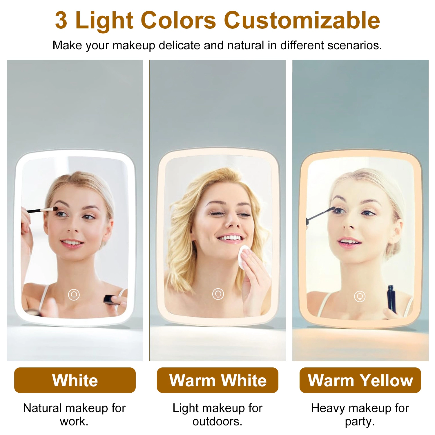GBruno LED Rechargeable Vanity Makeup Mirror