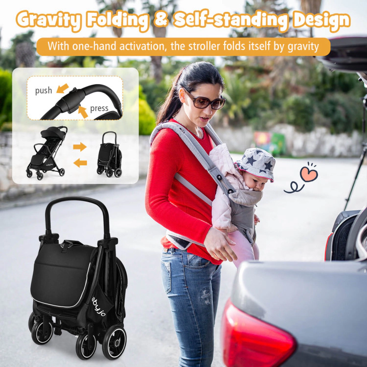 Hivvago One-Hand Folding Portable Lightweight Baby Stroller with Aluminum Frame