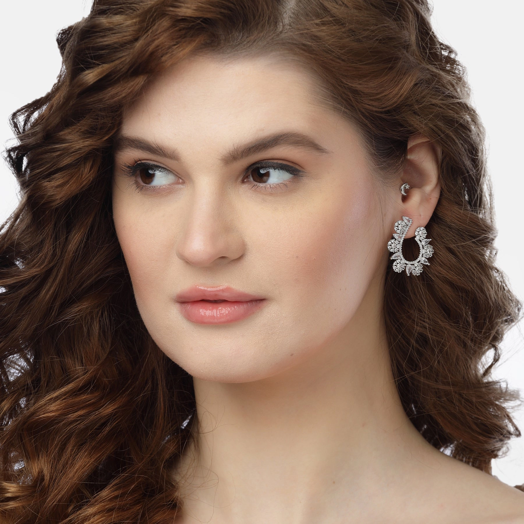 AGP PARIS Womens Contemporary U Shaped Hoop Earrings