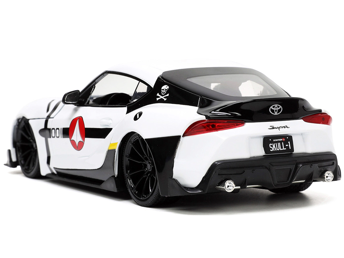 Jada Collectible 2020 Toyota Supra White And Roy Focker Diecast Figurine "Robotech" "Hollywood Rides" Series 1/24