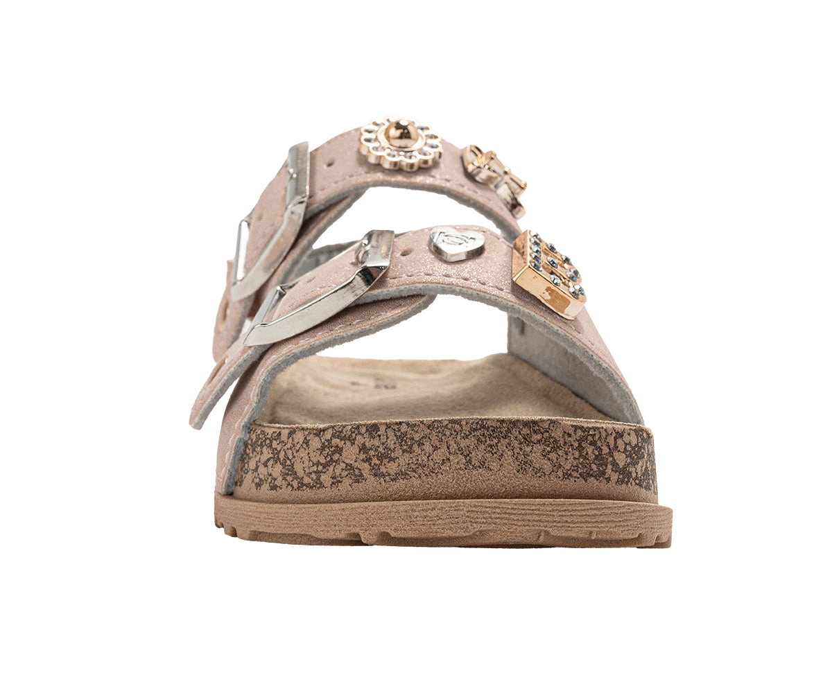 bebe Toddler Girl's Double Buckle Sandals with Back Strap