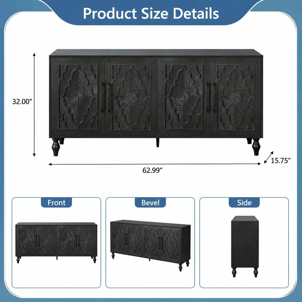 GOODSILO 63" Wide Freestanding Storage Cabinet