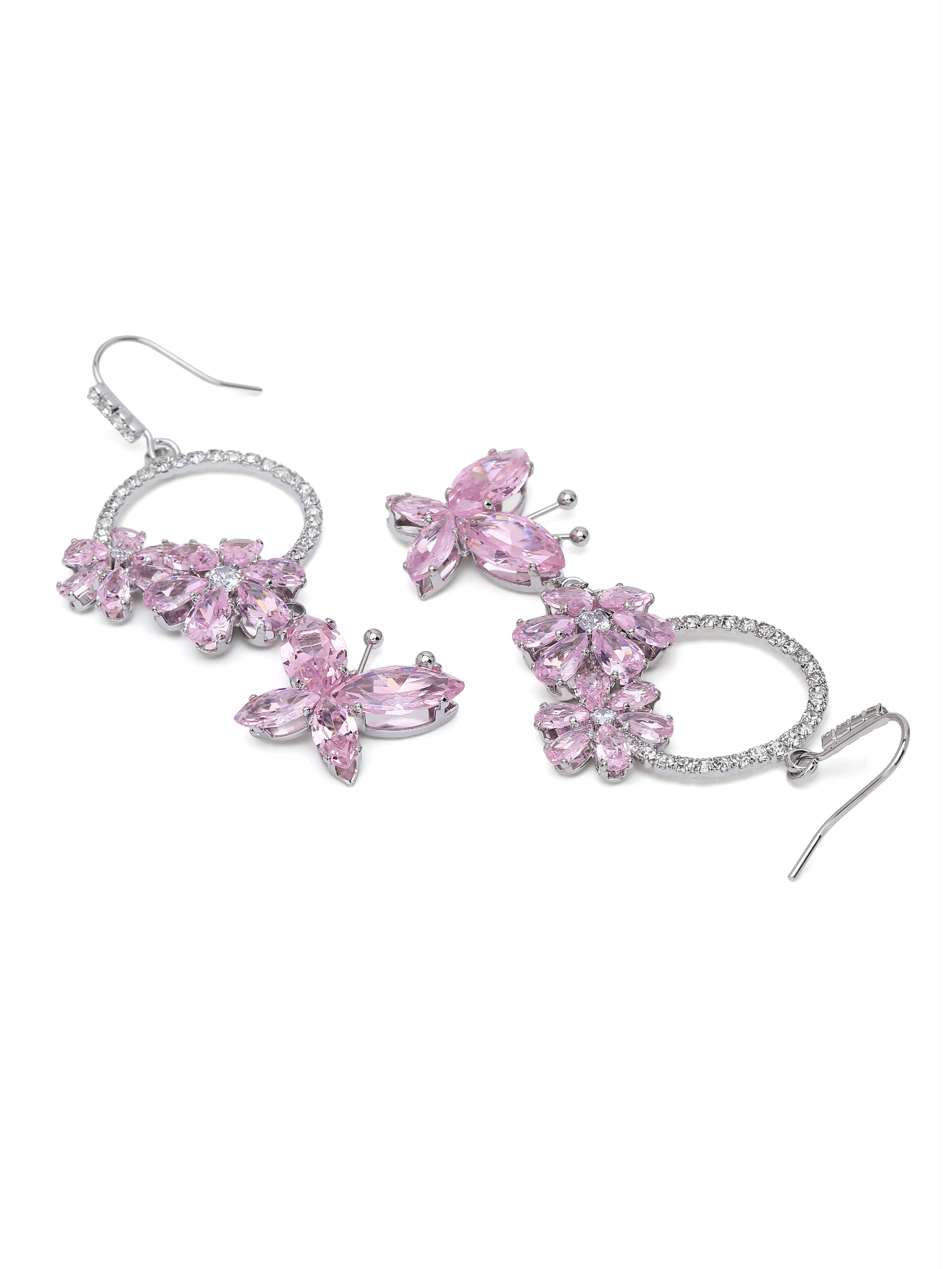 AGP PARIS Womens Butterfly Wreath Drop Earrings