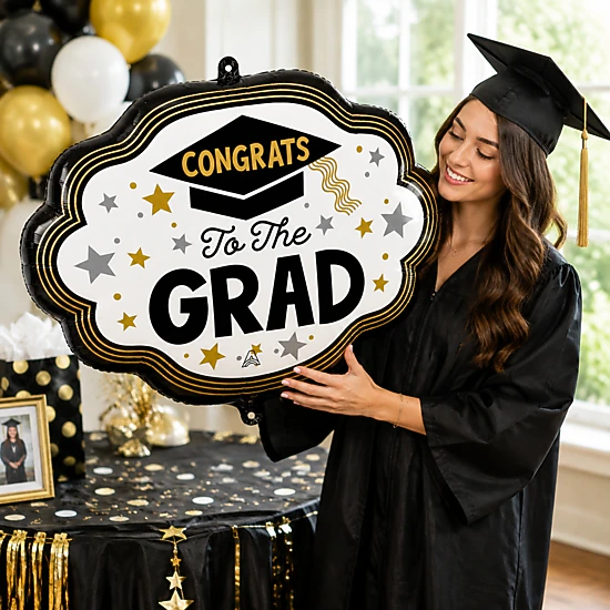 LoonBalloon 24 in Graduation Wave of Success Foil Balloons, 5 Pack ...