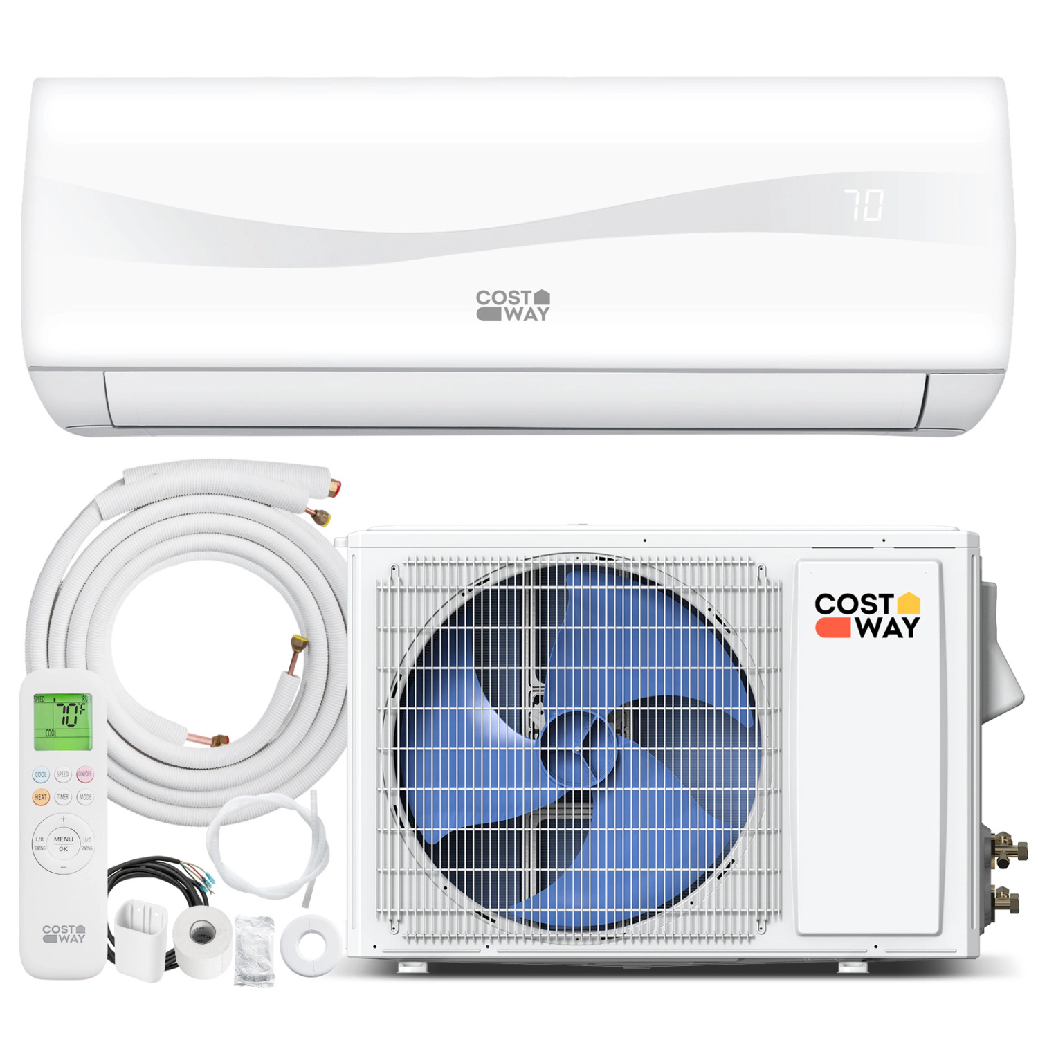 LJG Blast Series 12000 BTU 17 SEER2 208-230V Mini Split Air Conditioner with Heat Pump
