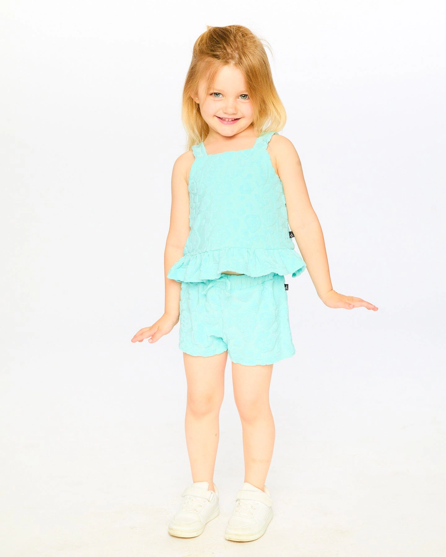 Deux par Girls Terry Tank Top and Tie Waist Shorts Set