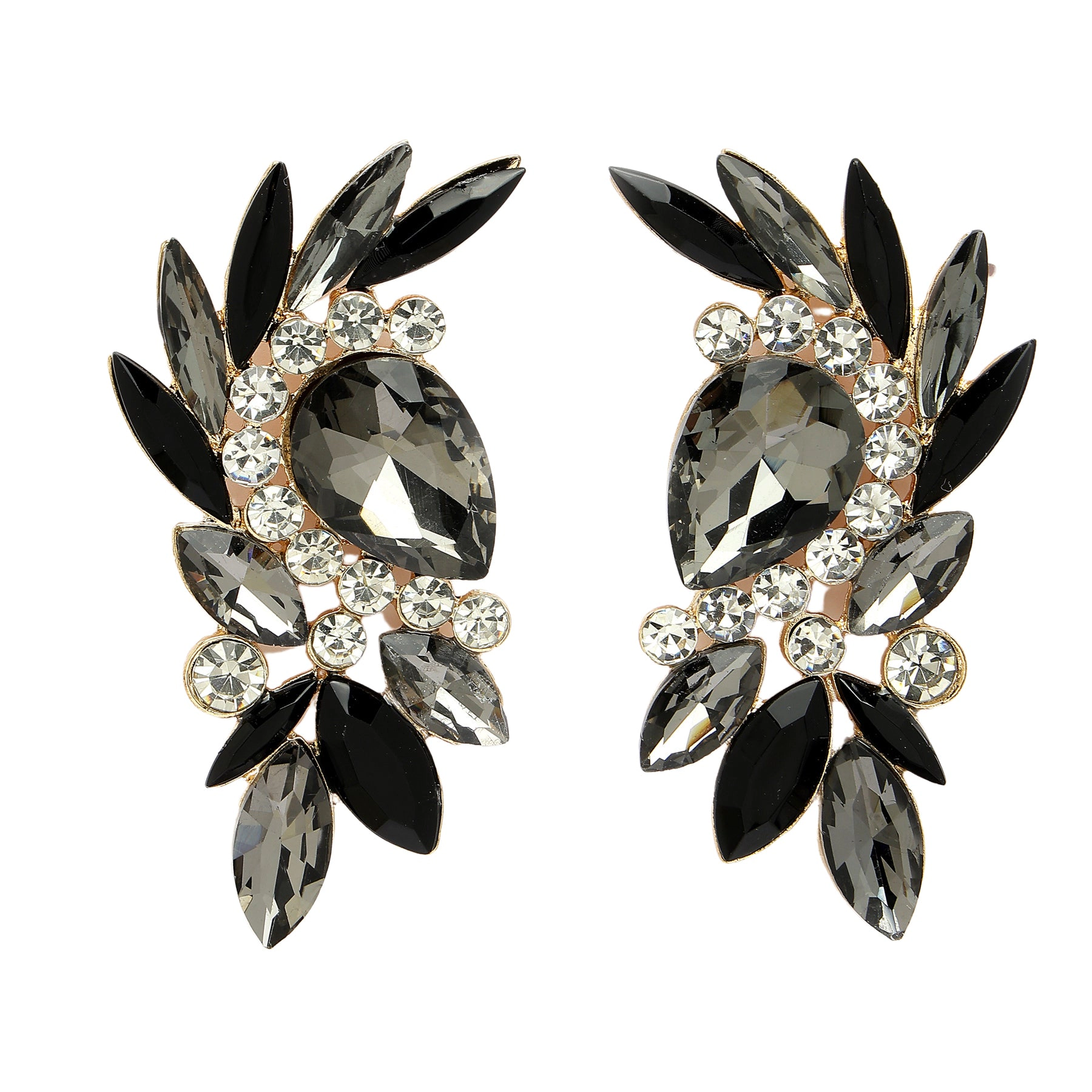 AGP PARIS Womens Diva Collection Leafy Stud Earrings