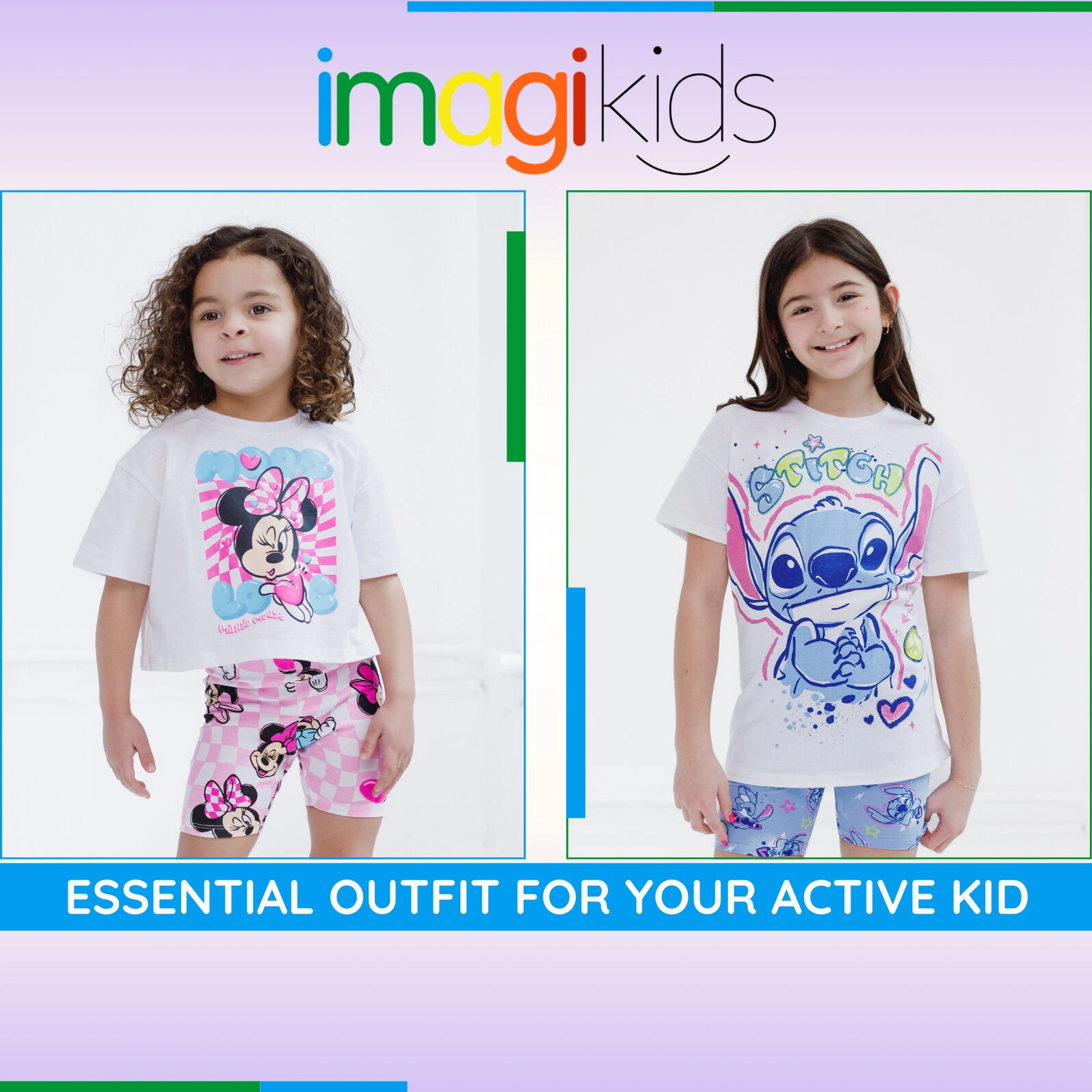 Disney Girls' 2-Piece Tee and Bike Shorts Set