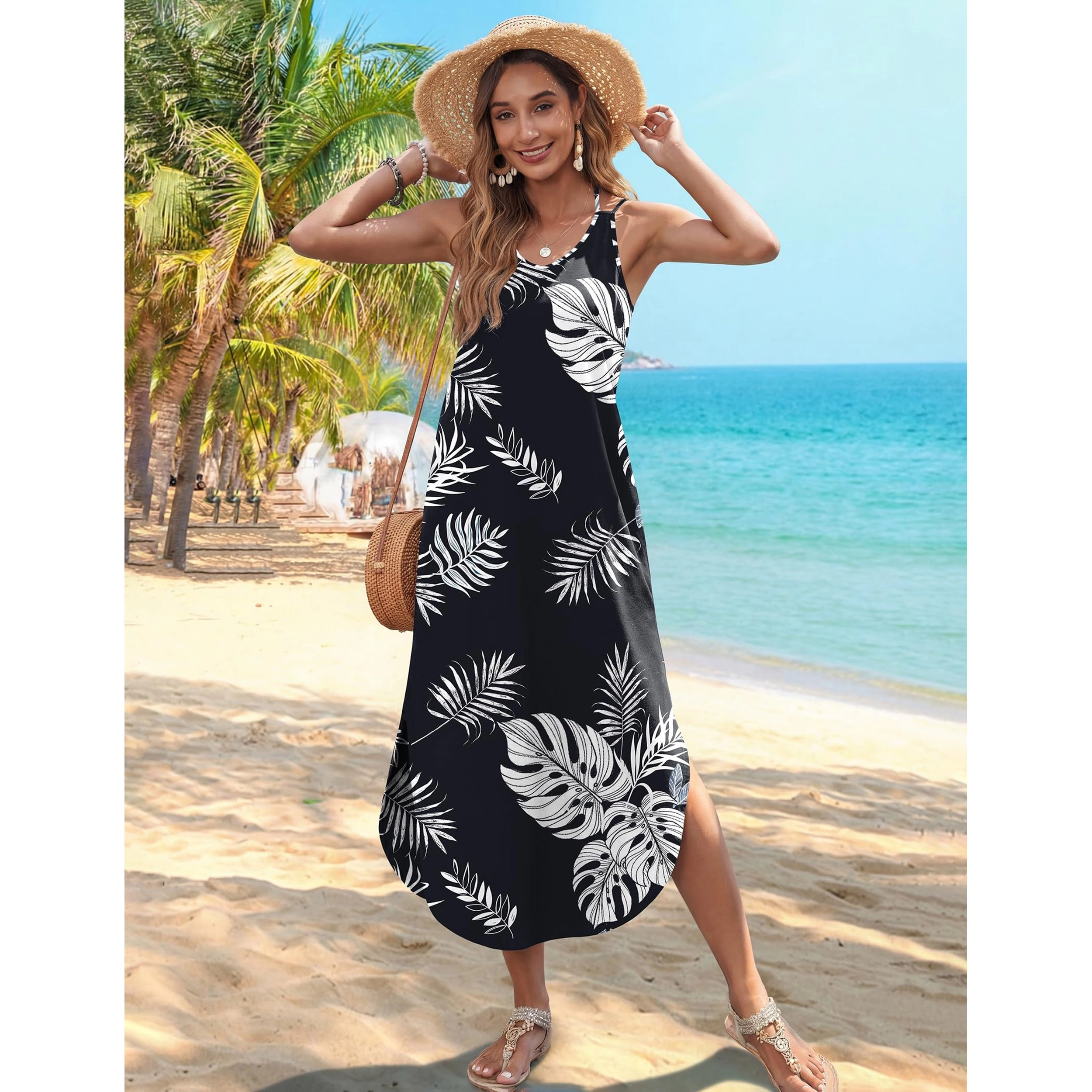 Zeagoo Women's V Neck Sleeveless Maxi Dress