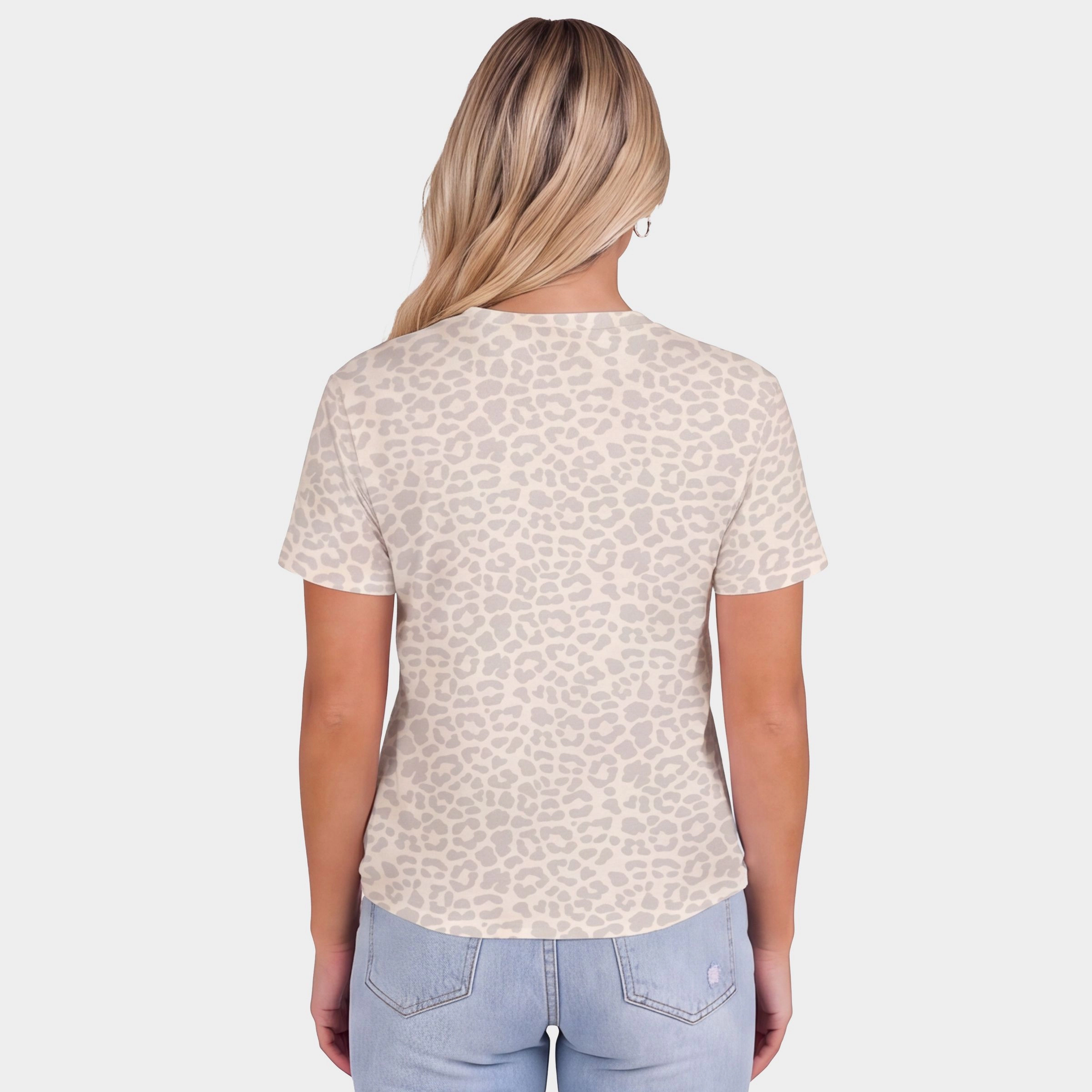 Simply Sage Market - Women's Leopard Print Tee Halloween Bookshelf Ghosts