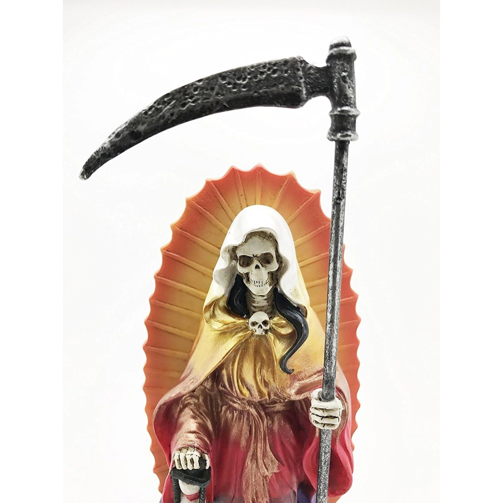 Pacific Giftware Rainbow Tunic Holy Death Santa Muerte Holding Scythe Figurine 7.25 Inch