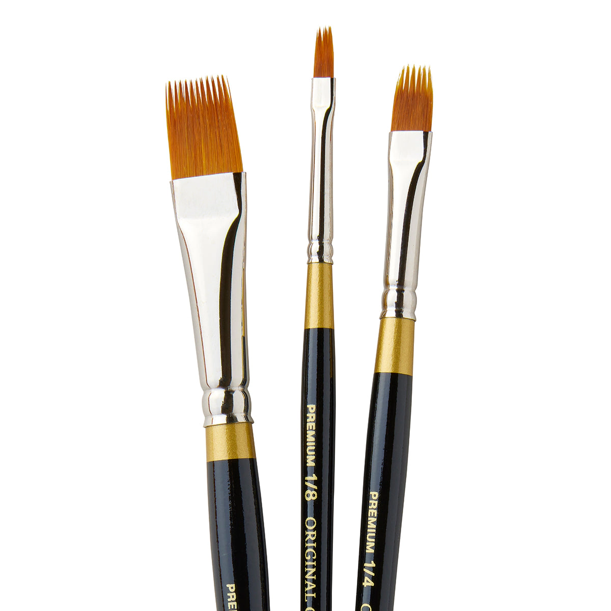 KINGART Original Gold 9120 Rake™ Golden Taklon Brush Set - 3 pc