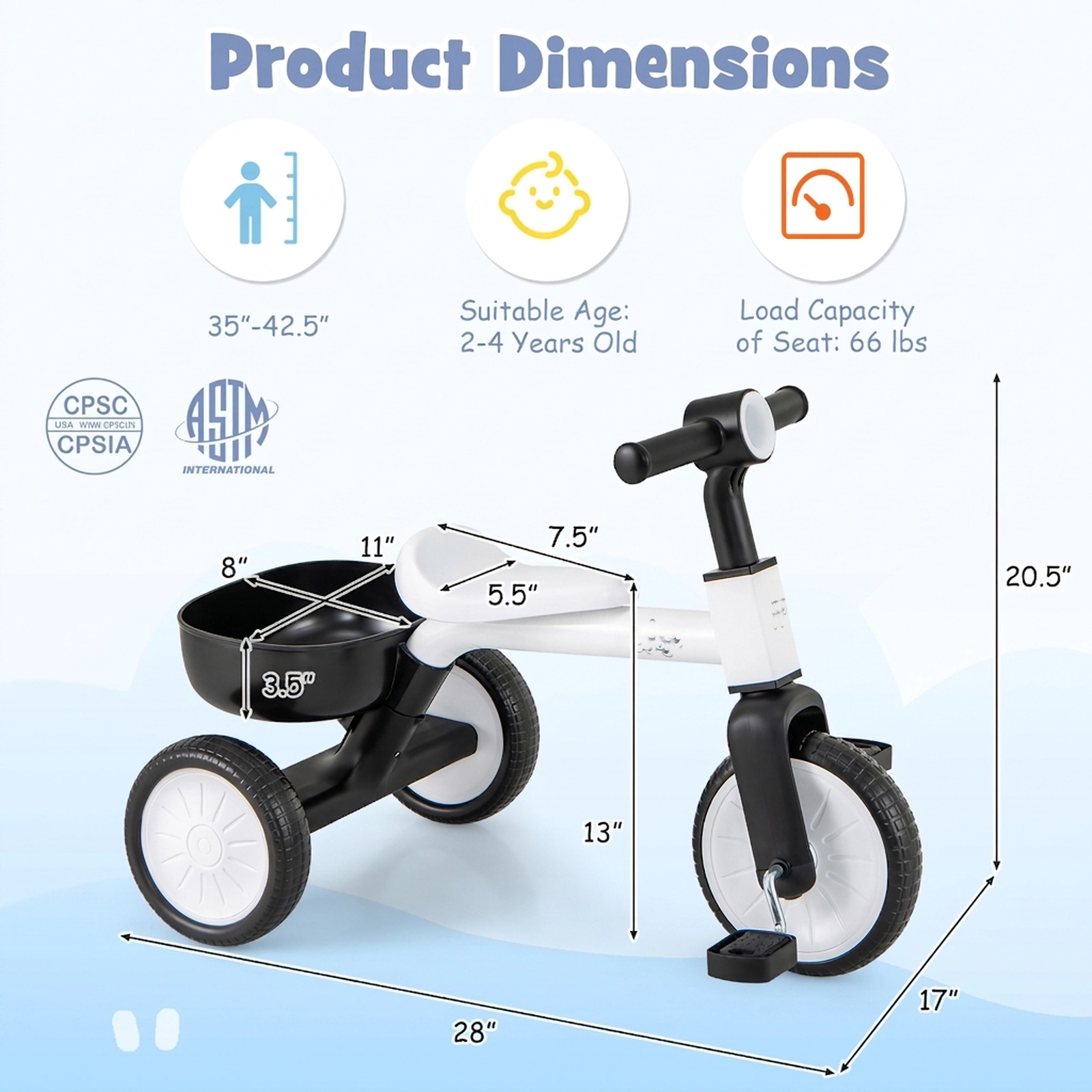 Convertible Toddler Tricycle and Balance Bike with 86-Degree Steering Limiter and Removable Pedals for Ages 2-4