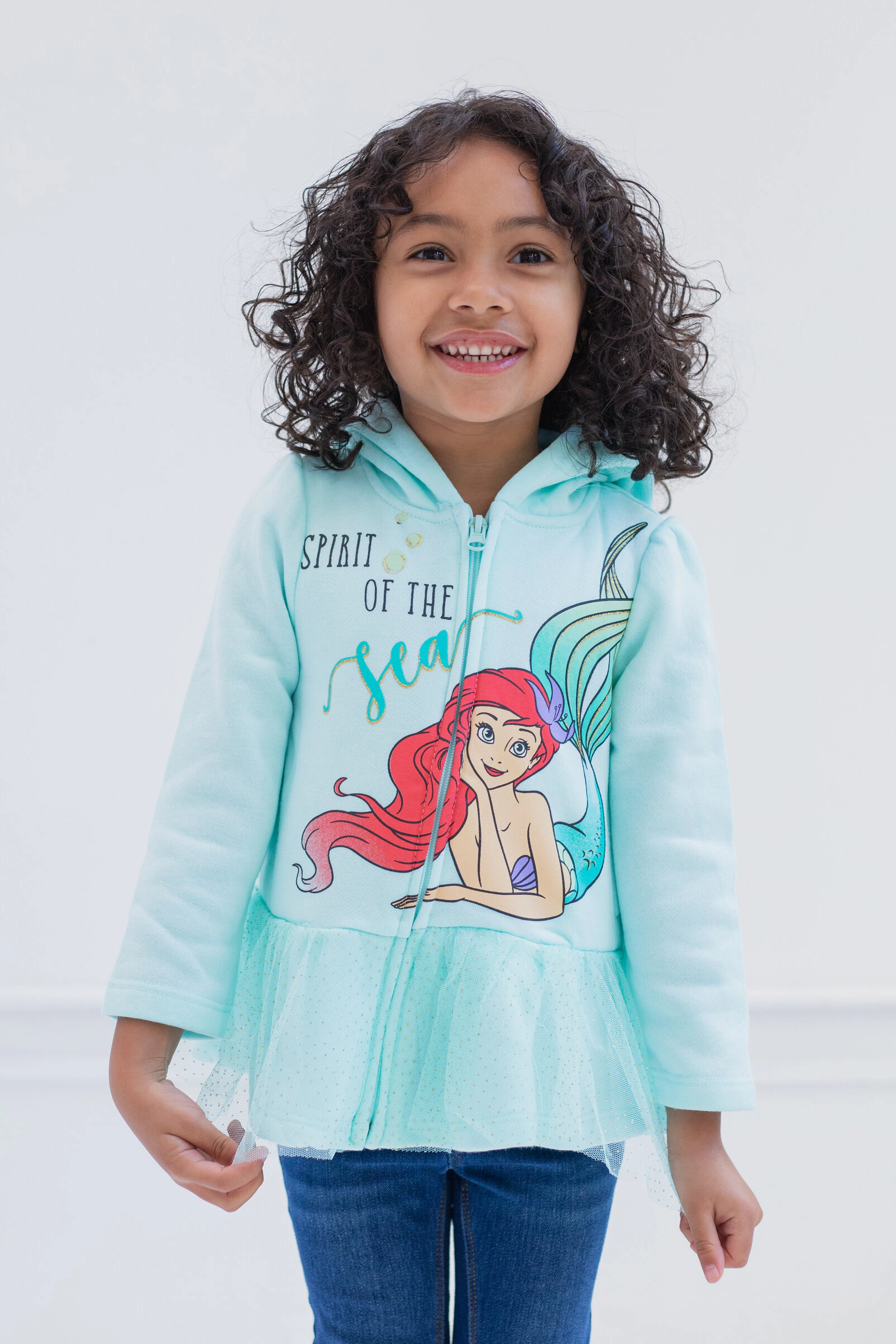Disney Princess Girls' Zip-Up Hooded Sweatshirt