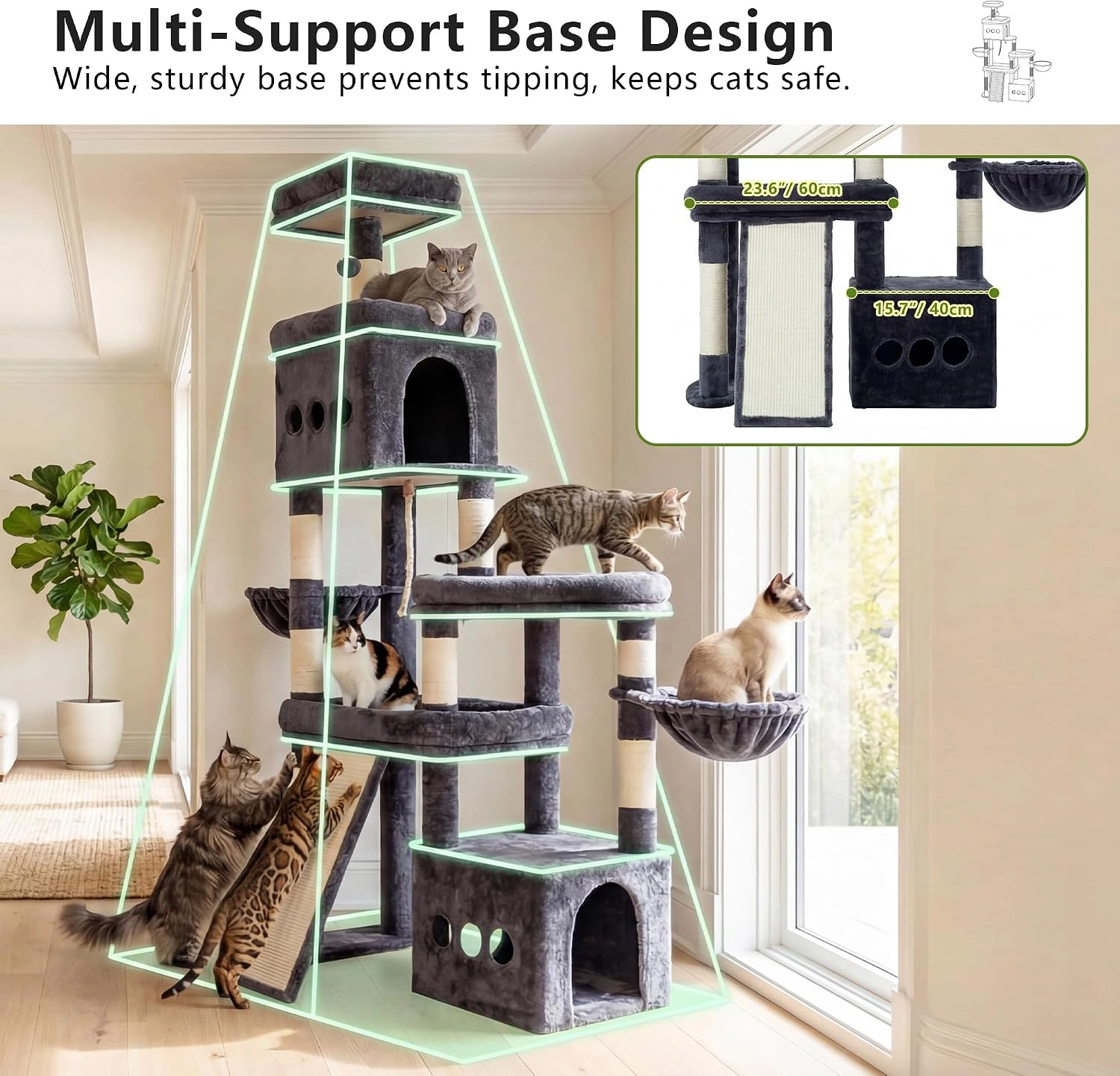 Heybly Anti-Tilting Cat Tree