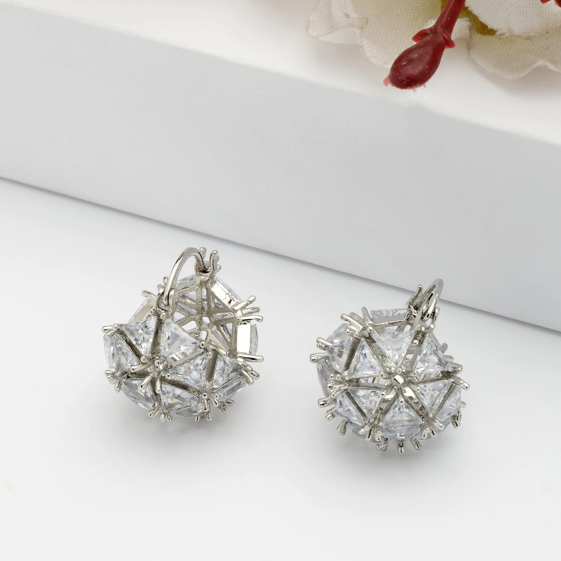 AGP PARIS Womens Starlight Cluster Drop Earrings