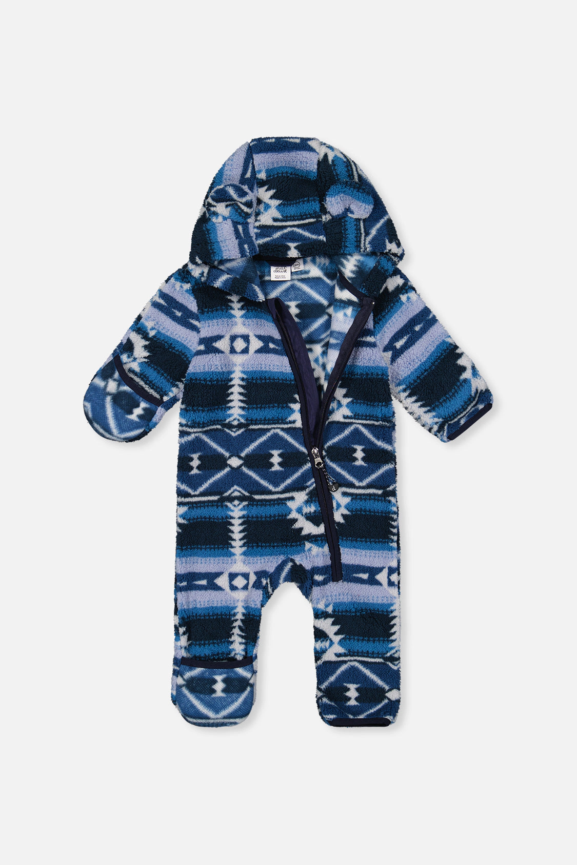 Deux par Deux Boys Animal Ear Hooded Mid-Season Plush One-Piece Outerwear