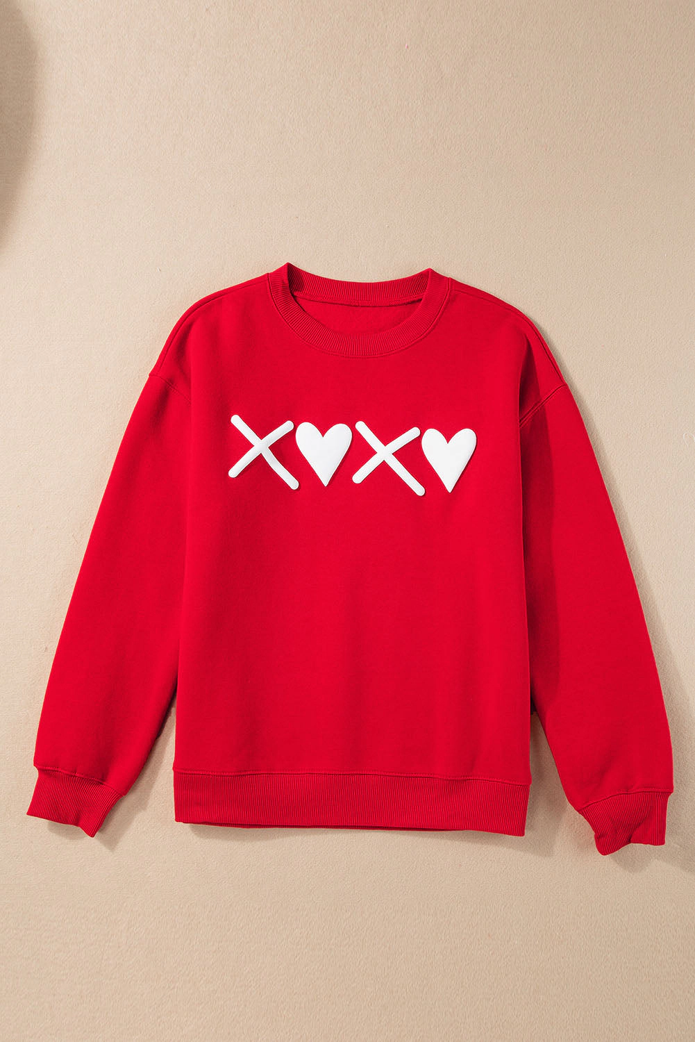 Threaded Pear Women's Clementine Print Valentines Heart Sweatshirt