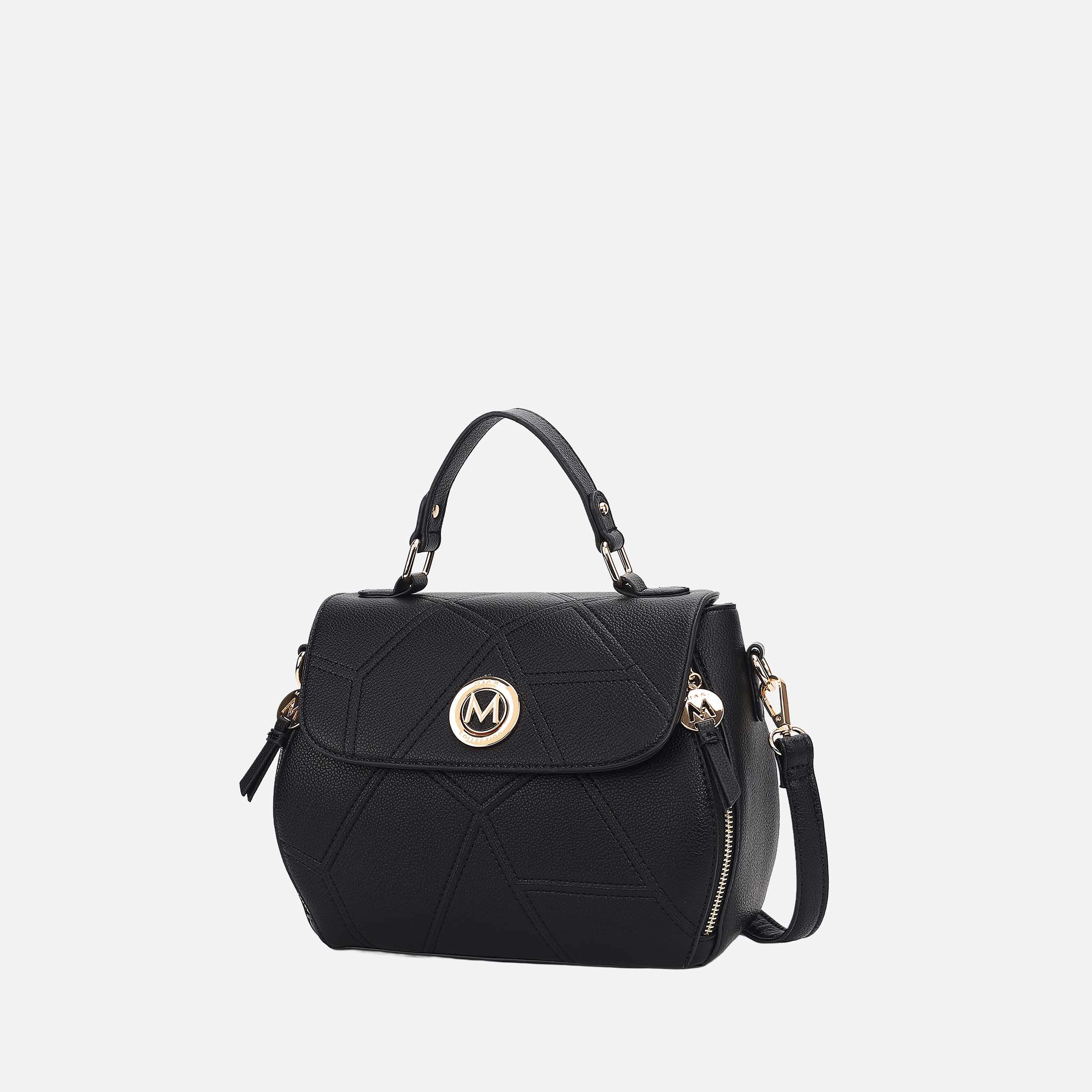 MKF Collection by Mia K Clementine Satchel - Vegan Pebbled Faux Leather Handbag, Gold-Tone Hardware