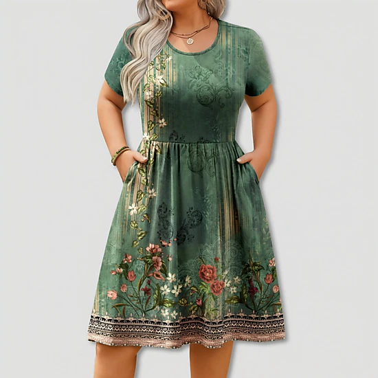 Zeagoo Women's Scoop Neck Short Sleeve Midi Dress - JCPenney
