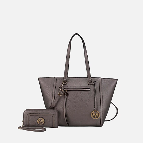 May♡ Mia K Collection Alexandra Tote Bag - Pebbled Vegan Leather Large