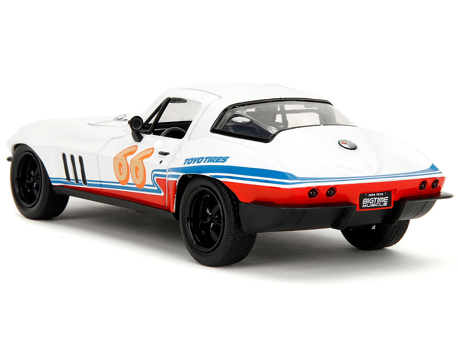 Jada 1966 Chevrolet Corvette #66 "Racing Spirit" White with Graphics "Bigtime Muscle" Series 1/24 Diecast