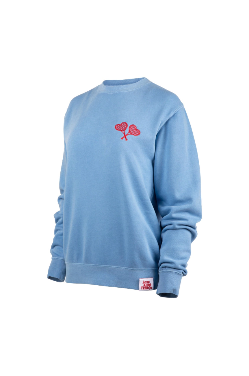 Love All Core Women's Pigment-Dyed Light Blue Crew Neck Sweatshirt